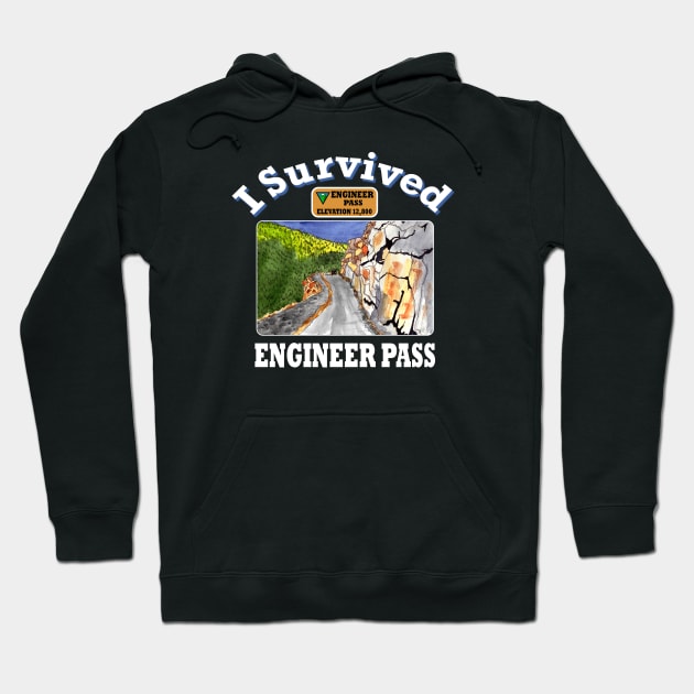 I Survived Engineer Pass Painting 2, Ouray, Colorado Hoodie by MMcBuck